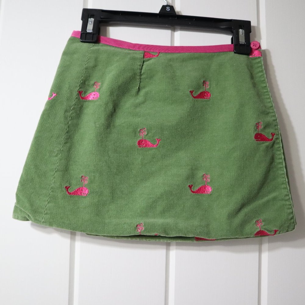 Lilly pulitzer Green Corduroy Wrap Skirt Size 6